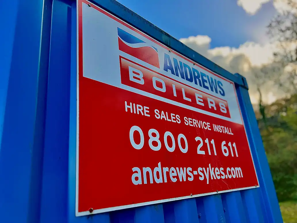 Andrews Boilers temporary boiler container Andrews Boilers temporary boiler container